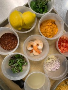 Shrimp Orzo with Pesto, Chili, and Tomato